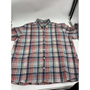 LL Bean Shirt Mens XL Traditional Fit Plaid Stretch Button Up Cotton